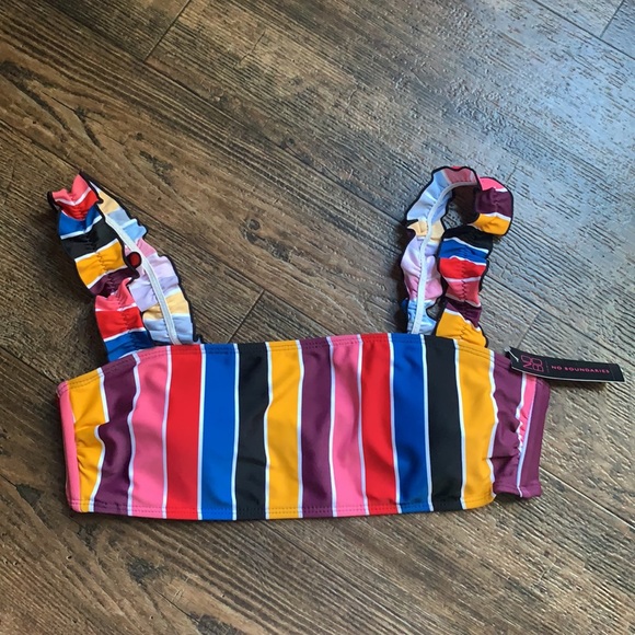 BOGO ❤️ NEW No Boundaries Striped Bikini Large 11-13 - Picture 2 of 9